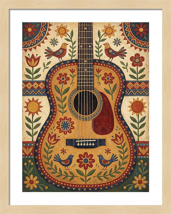 Folk Guitar Floral