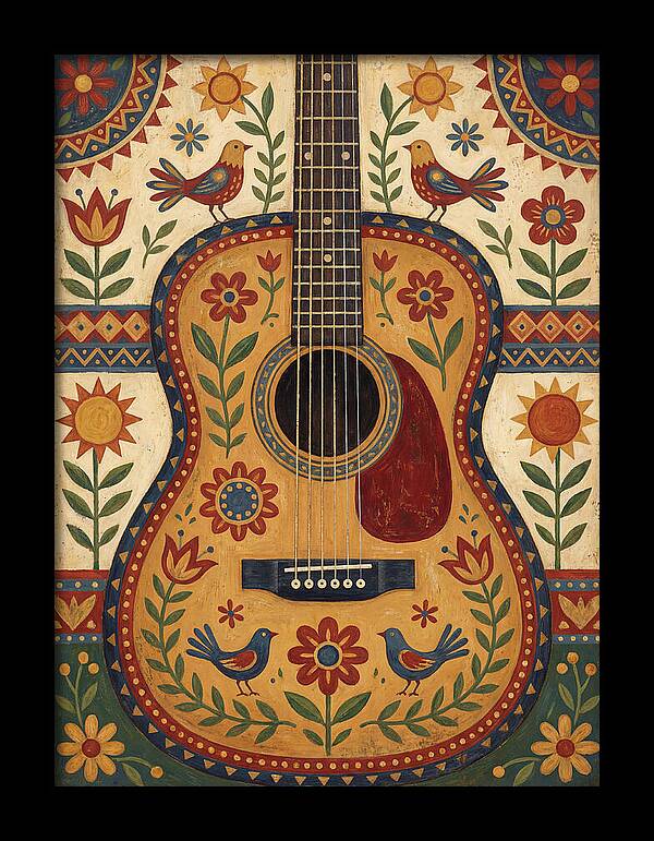 Folk Guitar Floral