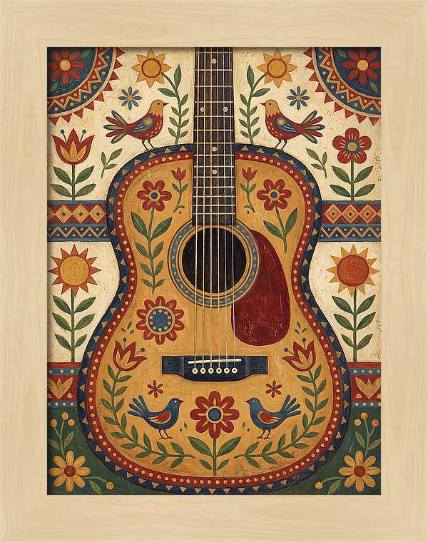 Folk Guitar Floral