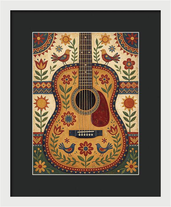 Folk Guitar Floral