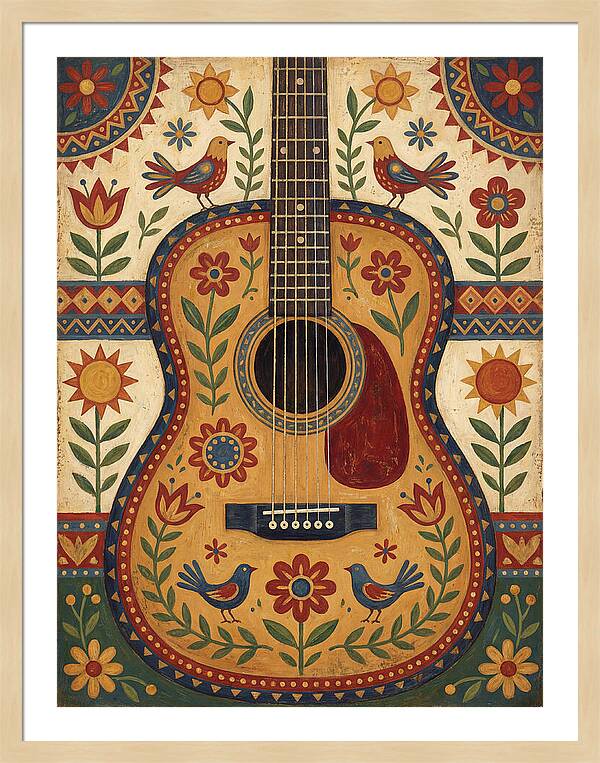 Folk Guitar Floral