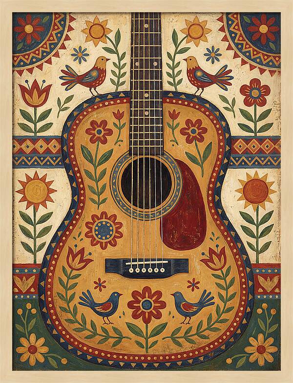 Folk Guitar Floral