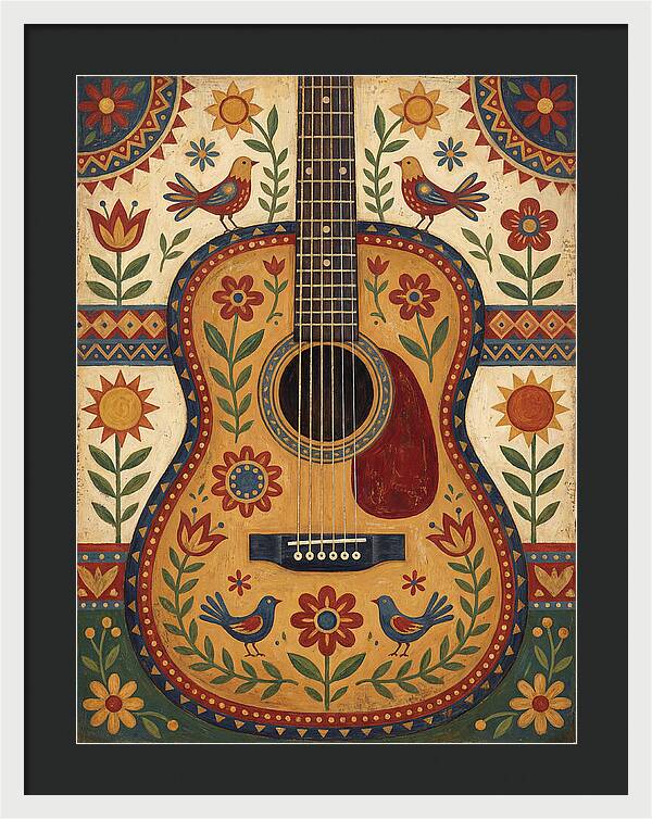Folk Guitar Floral
