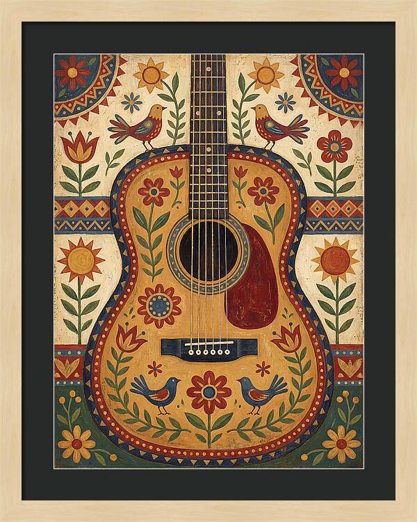 Folk Guitar Floral