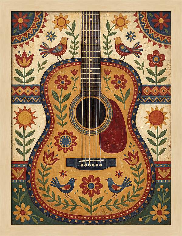 Folk Guitar Floral