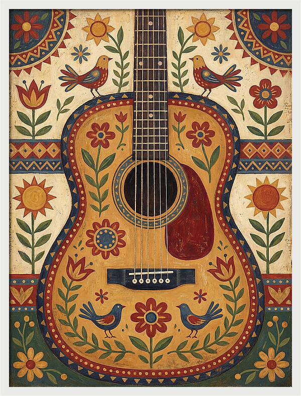 Folk Guitar Floral