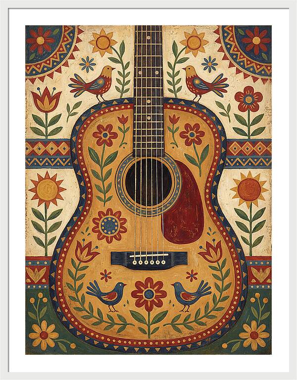 Folk Guitar Floral