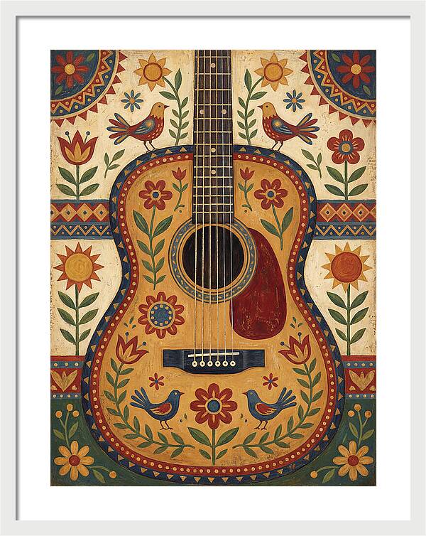 Folk Guitar Floral