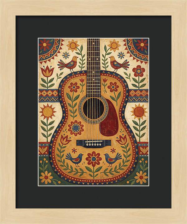 Folk Guitar Floral