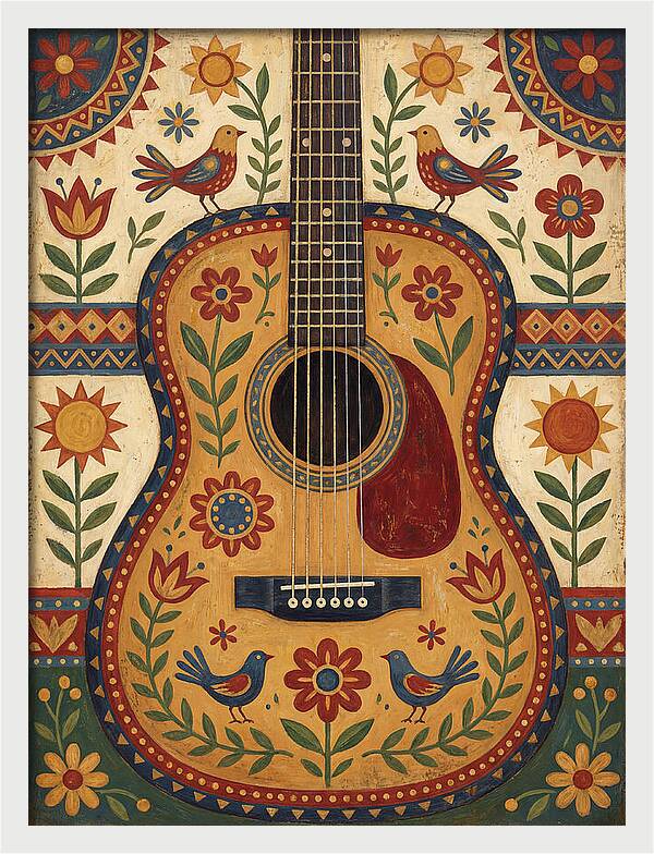 Folk Guitar Floral