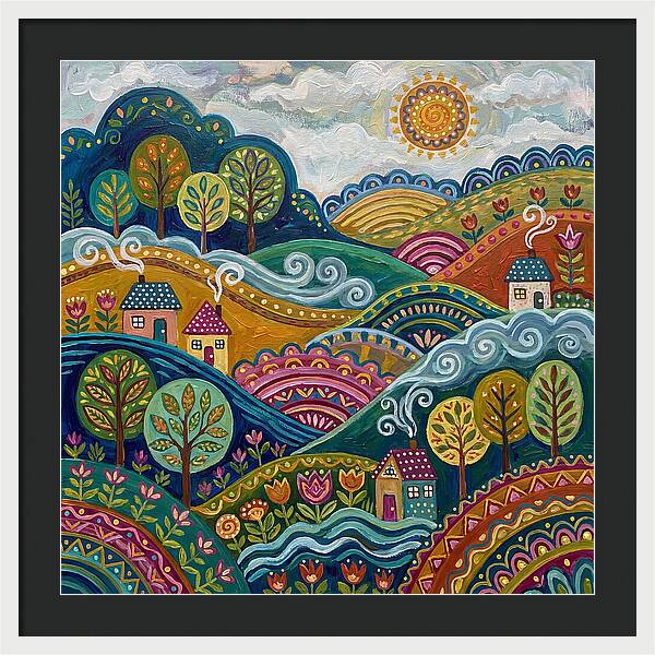 Folk Landscape In Fog