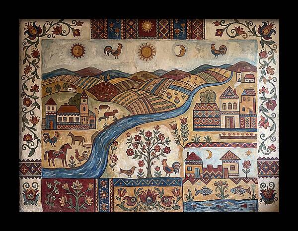 Folk Landscape Mural
