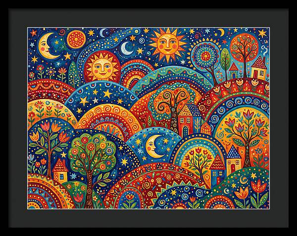 Folk Landscape Under Stars
