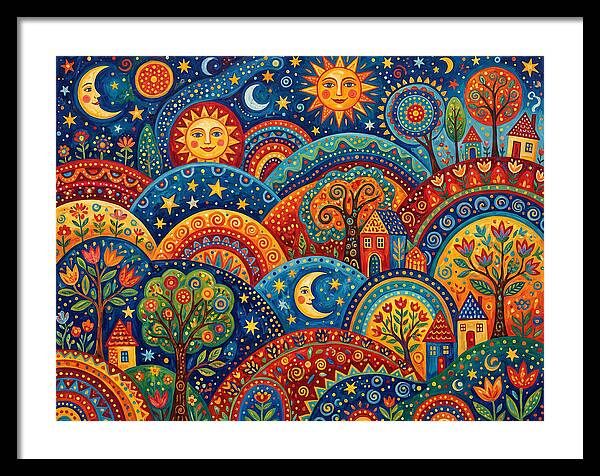 Folk Landscape Under Stars