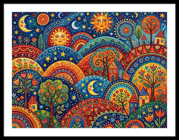 Folk Landscape Under Stars