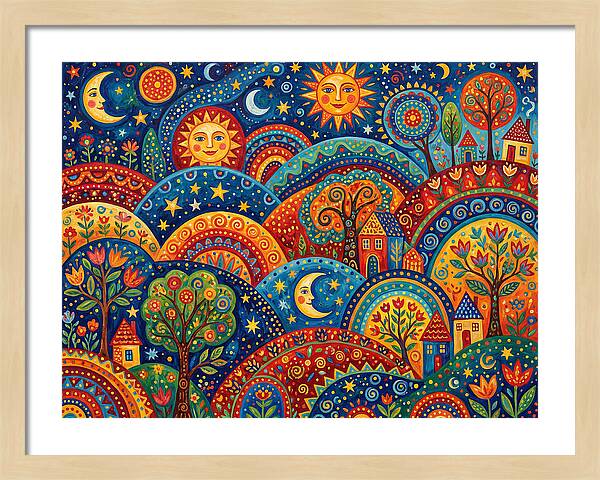 Folk Landscape Under Stars