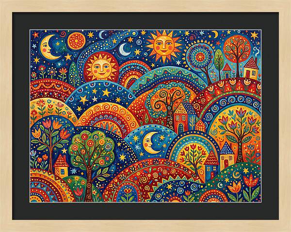 Folk Landscape Under Stars