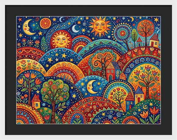 Folk Landscape Under Stars