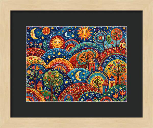 Folk Landscape Under Stars