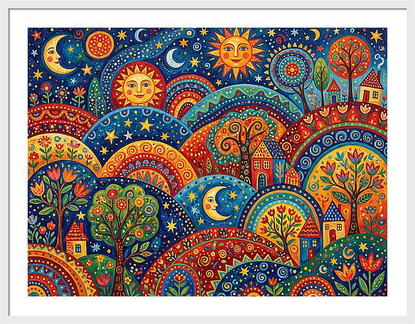 Folk Landscape Under Stars
