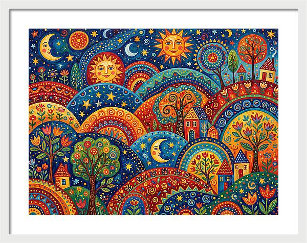 Folk Landscape Under Stars