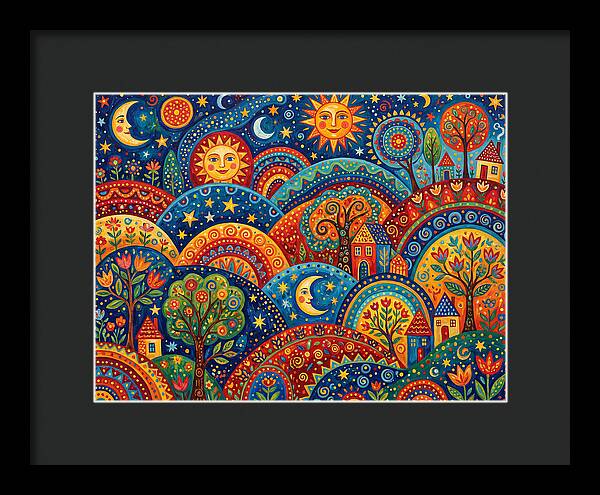 Folk Landscape Under Stars
