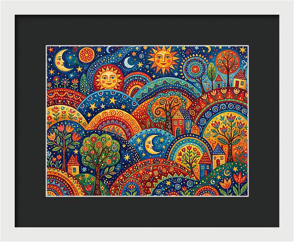 Folk Landscape Under Stars