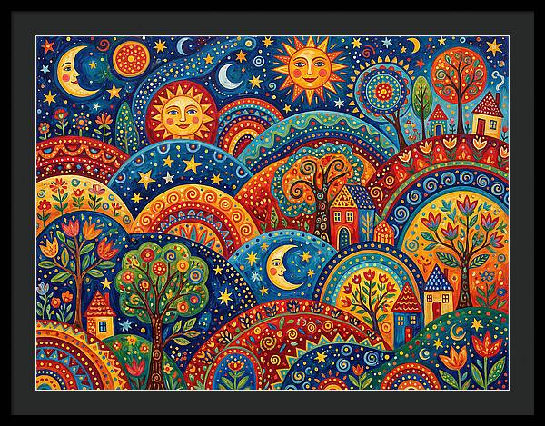 Folk Landscape Under Stars