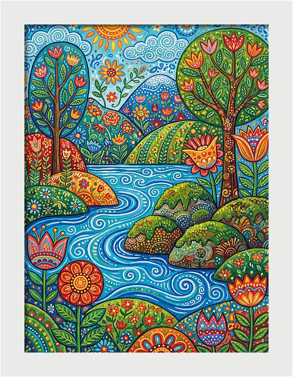 Folk Stream Landscape