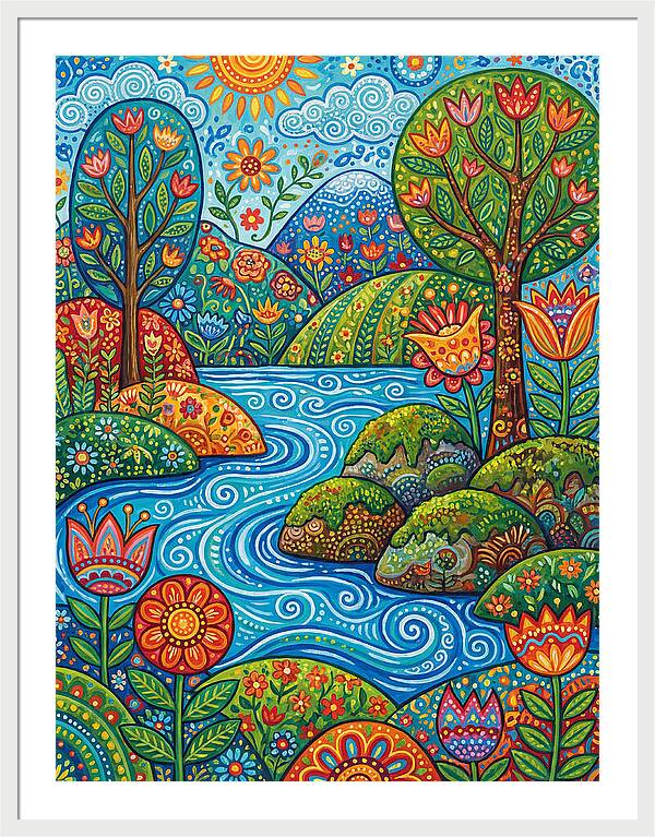 Folk Stream Landscape