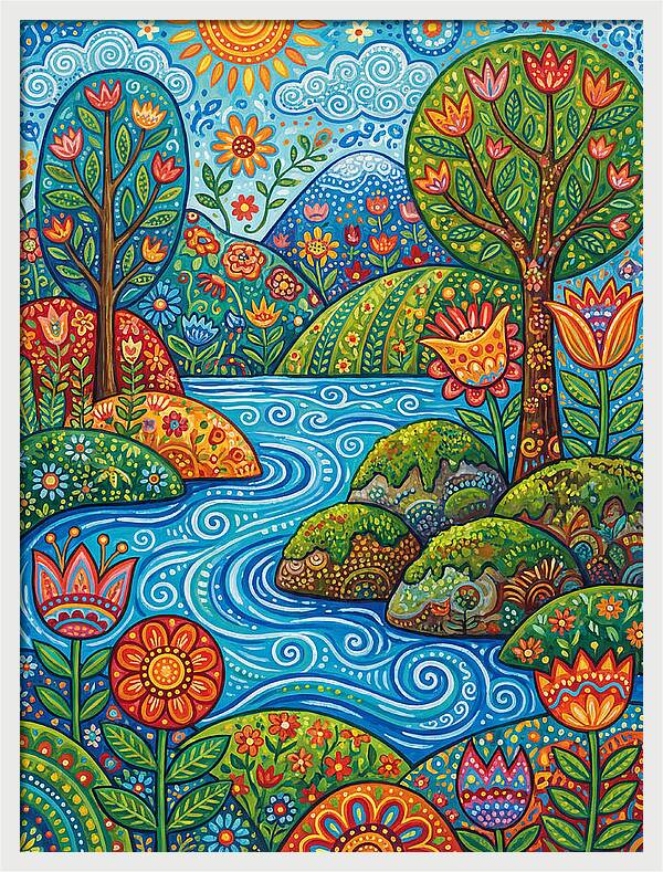 Folk Stream Landscape
