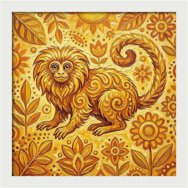 Folk Tamarin In Golden Hues