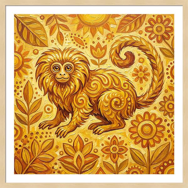 Folk Tamarin In Golden Hues