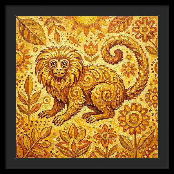 Folk Tamarin In Golden Hues