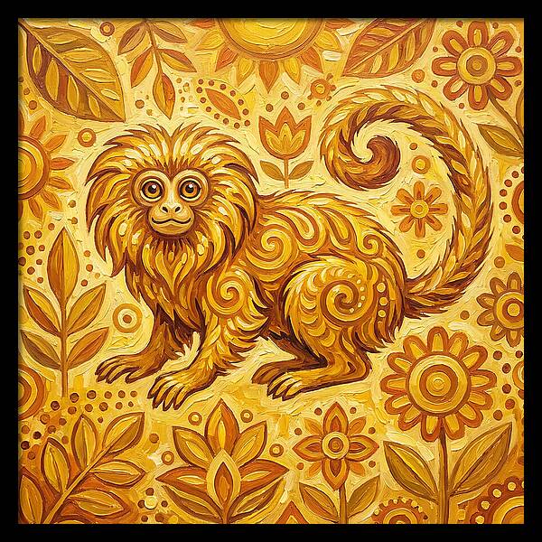 Folk Tamarin In Golden Hues