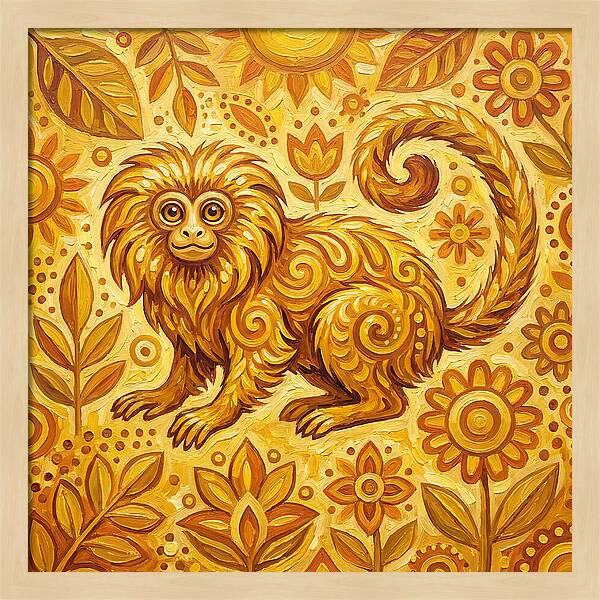Folk Tamarin In Golden Hues