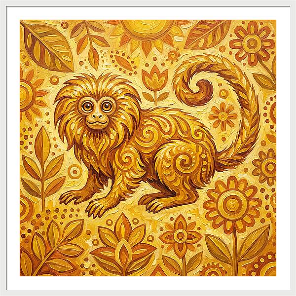 Folk Tamarin In Golden Hues