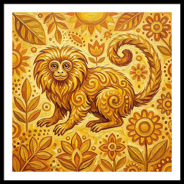 Folk Tamarin In Golden Hues