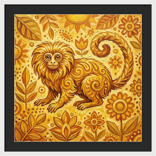 Folk Tamarin In Golden Hues