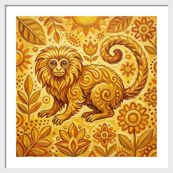 Folk Tamarin In Golden Hues