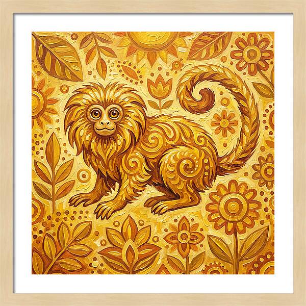 Folk Tamarin In Golden Hues