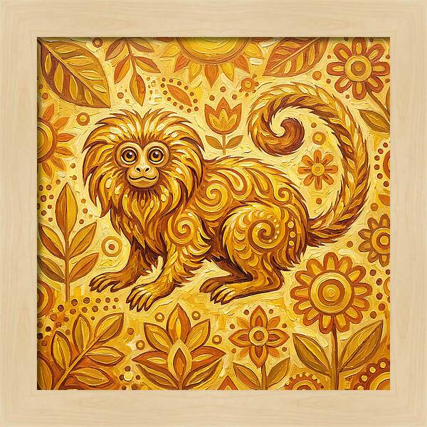 Folk Tamarin In Golden Hues