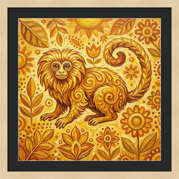 Folk Tamarin In Golden Hues
