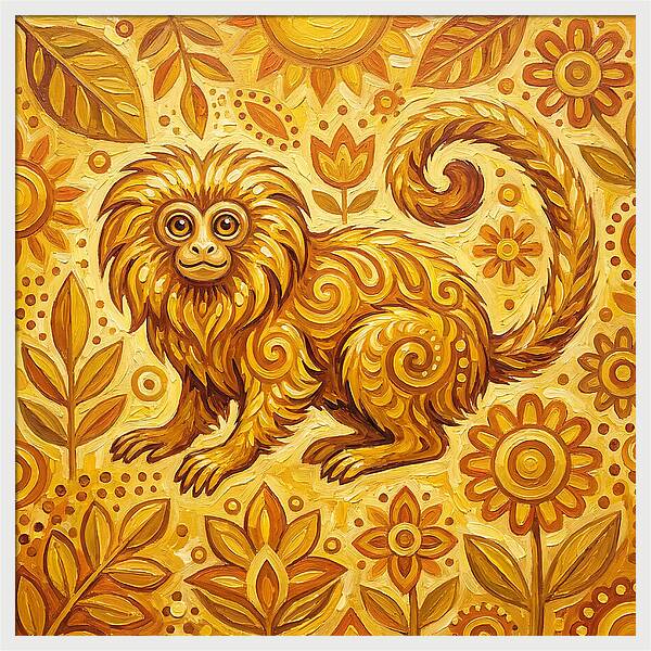 Folk Tamarin In Golden Hues