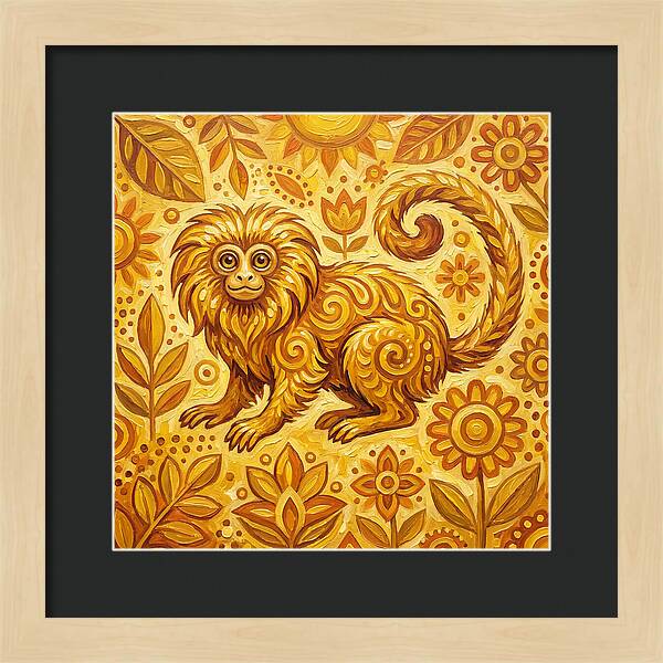 Folk Tamarin In Golden Hues