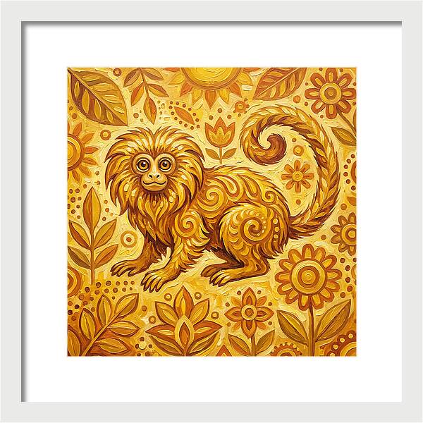 Folk Tamarin In Golden Hues