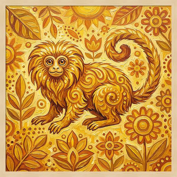 Folk Tamarin In Golden Hues