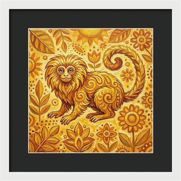 Folk Tamarin In Golden Hues