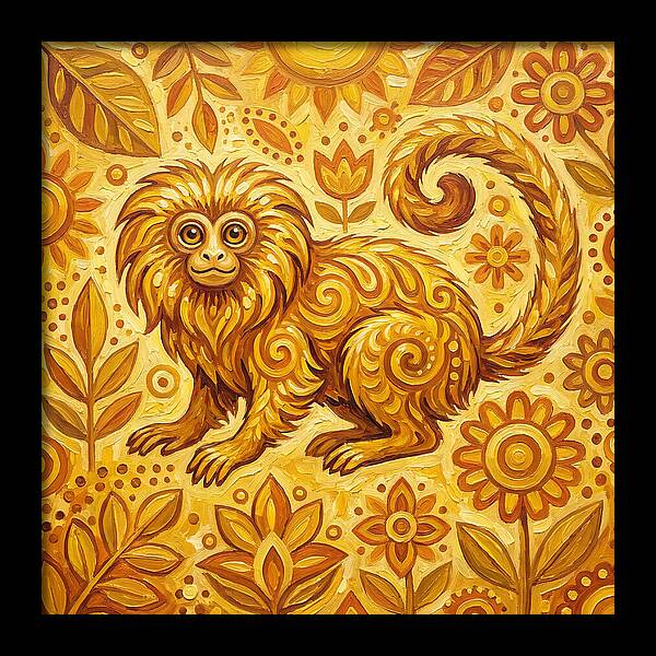 Folk Tamarin In Golden Hues