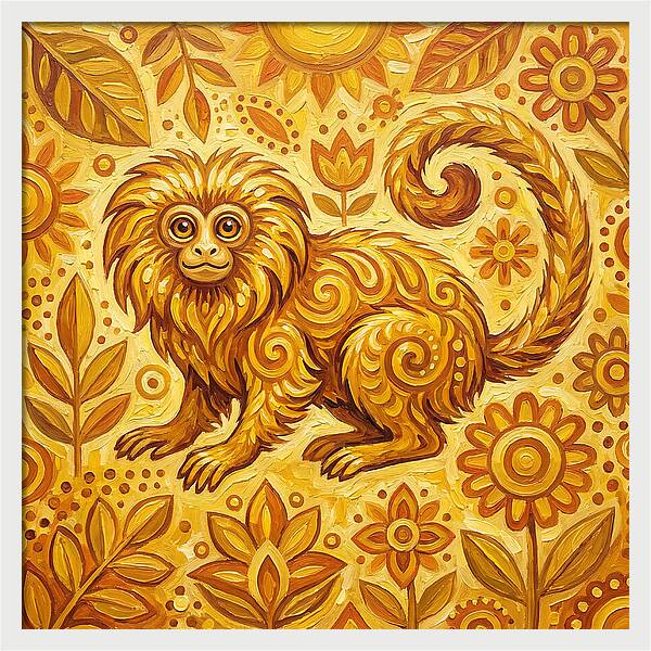 Folk Tamarin In Golden Hues